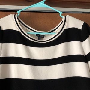 Talbots Cream and Black Stripe Shirt Size L